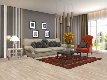 Geometric Kilim Wool Area Rug 5x6