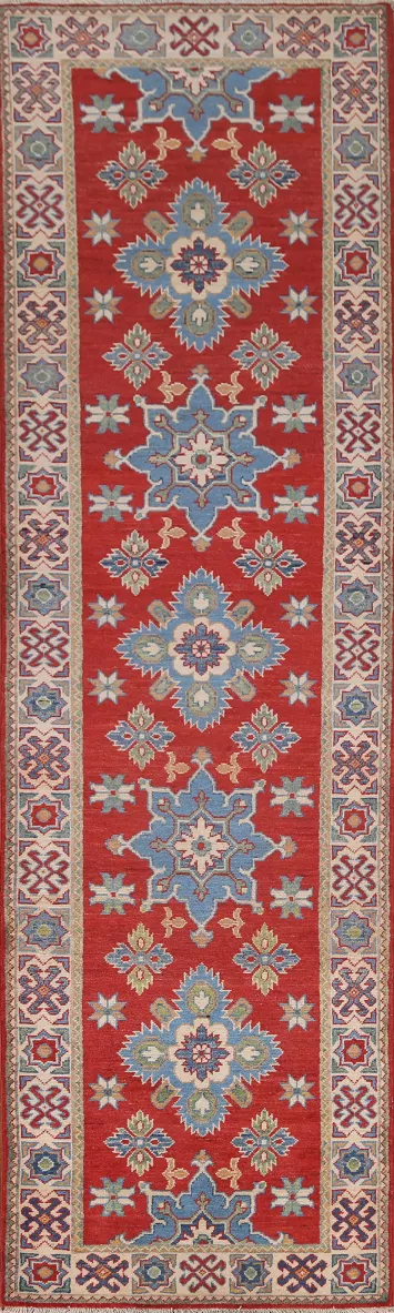 Handmade Kazak Oriental Runner Rug 3x10