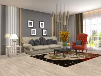 Nature Print Gabbeh Kashkoli Wool Area Rug 6x8