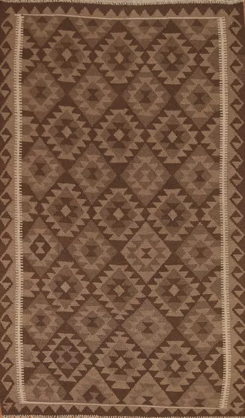 Brown Kilim Geometric Area Rug 5x8