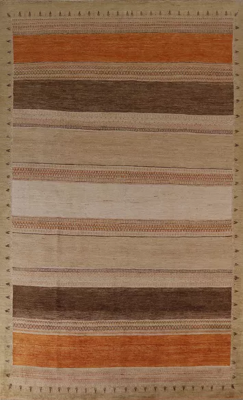 Striped Gabbeh Kashkoli Oriental Area Rug 8x12