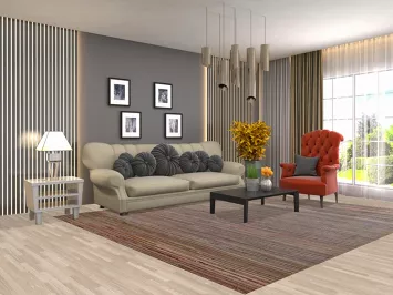 All-Over Gabbeh Kashkoli Striped Wool Area Rug 8x10