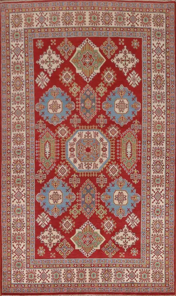 Geometric Kazak Oriental Area Rug 7x10