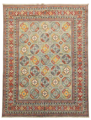 Geometric Kazak Hand-Knotted Area Rug 8x11