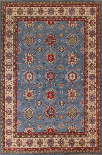 Light Blue Kazak Wool Area Rug 9x12