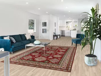 Geometric Red Kazak Wool Area Rug 7x10