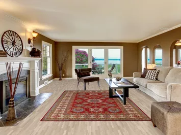 Geometric Red Kazak Wool Area Rug 7x10