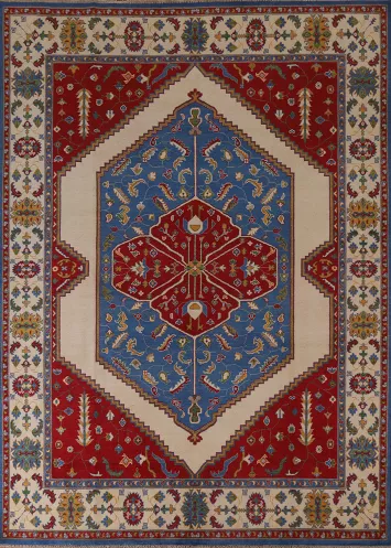 Geometric Kazak Oriental Area Rug 8x10