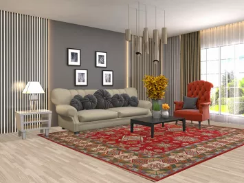 Geometric Kazak Red Area Rug 8x10