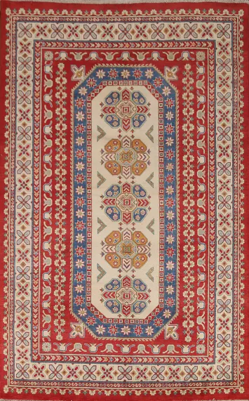 Geometric Kazak Oriental Area Rug 7x10