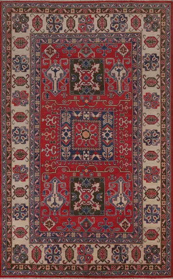 Geometric Kazak Oriental Area Rug 6x10