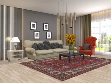 Geometric Kazak Oriental Area Rug 6x10