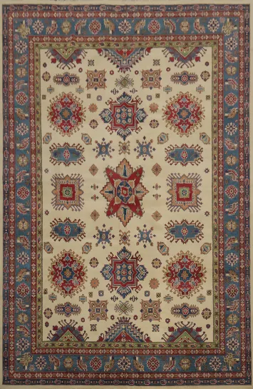 Classic Kazak Handmade Area Rug 9x12 with Vibrant Color Accents