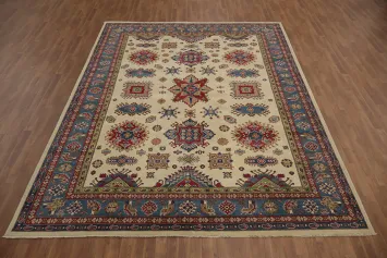 Classic Kazak Handmade Area Rug 9x12 with Vibrant Color Accents
