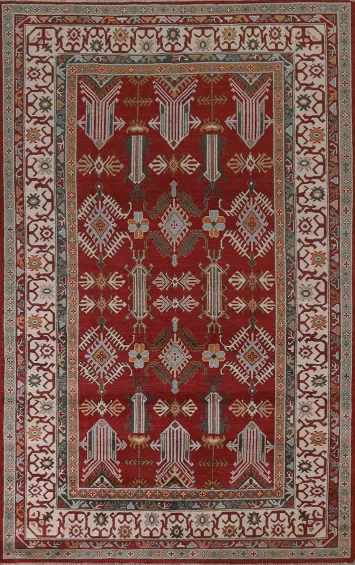 Geometric Kazak Oriental Area Rug 7x10