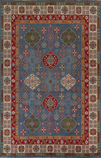 Geometric Kazak Oriental Area Rug 9x12