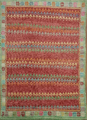 Geometric Gabbeh Kashkoli Area Rug 5x6