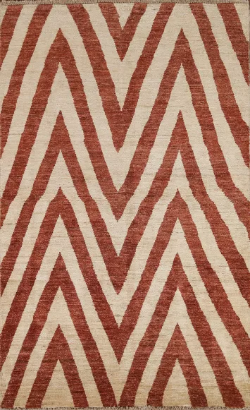 Chevron Gabbeh Kashkoli Wool Area Rug 4x6