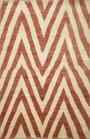 Chevron Gabbeh Kashkoli Wool Area Rug 4x6