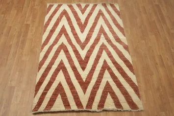 Chevron Gabbeh Kashkoli Wool Area Rug 4x6