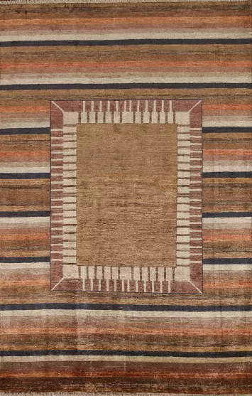 Striped Gabbeh Kashkoli Oriental Area Rug 4x6