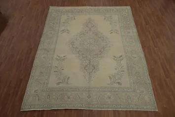 Timeless Tabriz Persian Area Rug 10x13 with Floral and Medallion Design