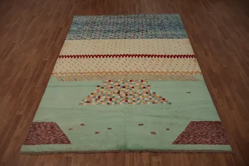 Colorful Textured Oushak Area Rug 7x9 for a Modern Home Decor