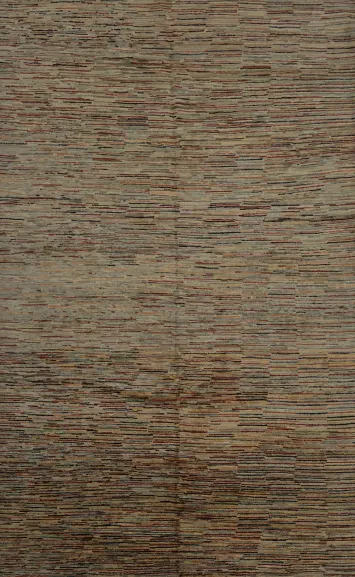 Striped Gabbeh Kashkoli Area Rug 7x10 for Earthy Calming Ambiance