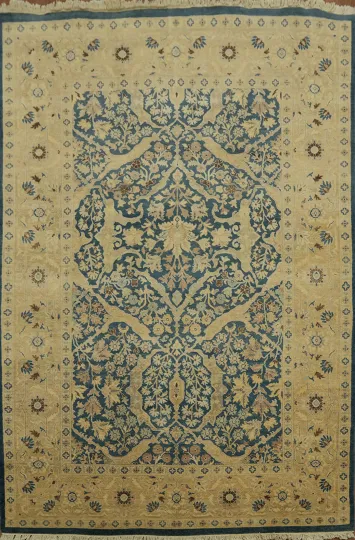 Classic Beige and Blue Ziegler Rug for a Sophisticated Look 6x9
