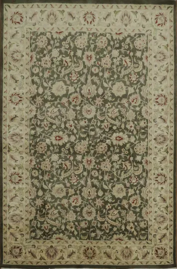 Vegetable Dye Ziegler Brown Wool Area Rug 4x6