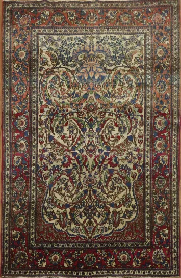 Antique Vegetable Dye Kerman Persian Area Rug 3x5