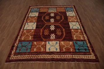 Warmth Earthy Tones in Handcrafted Moroccan Area Rug 7x10