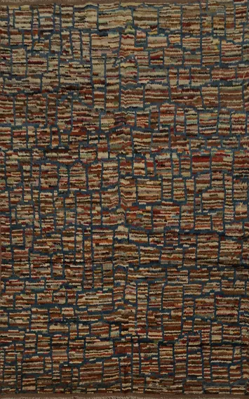 Stone Pattern Moroccan Area Rug 7x10 for Contemporary Homes