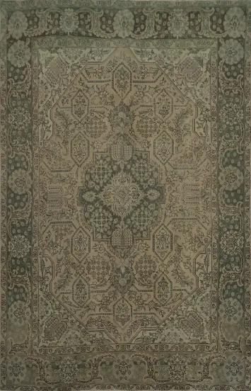 Earthy Toned Tabriz Persian Area Rug 8x11 with Intricate Classic Designs