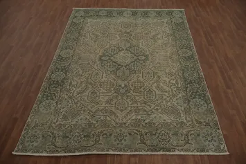 Earthy Toned Tabriz Persian Area Rug 8x11 with Intricate Classic Designs