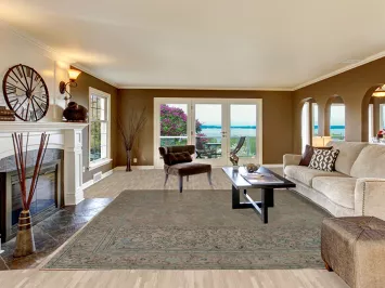 Distressed Muted Tabriz Persian Area Rug 10x12