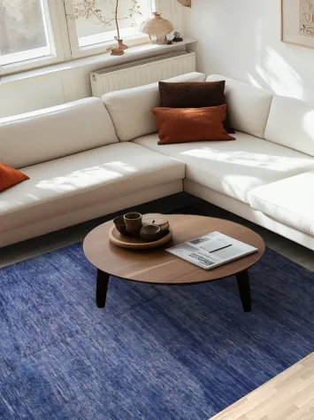 Chic Blue Tones Handmade Gabbeh Wool Rug for a Stylish Home Space 6x10 ft