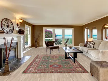 Green Wool Kazak Pakistan Area Rug 7x10