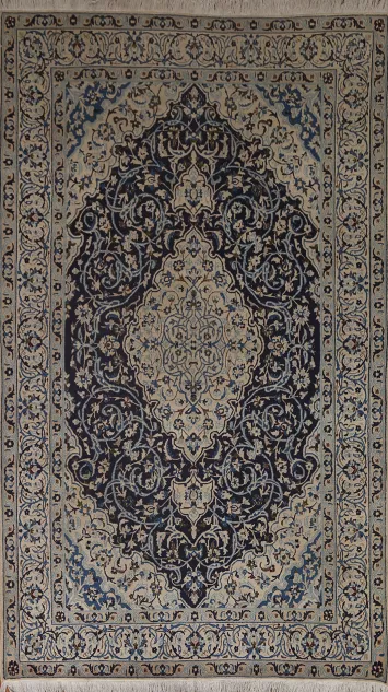Navy Blue Nain Persian Area Rug 6x8