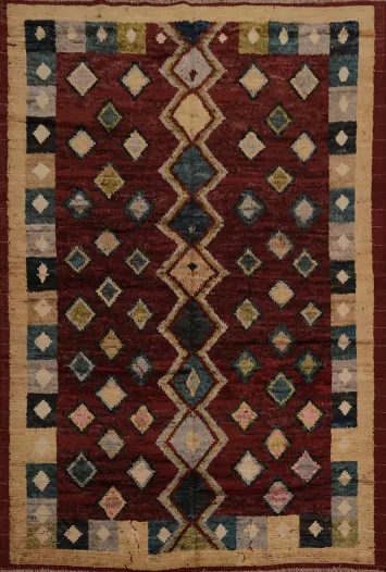 Artisan Elegance: Multi-Color Diamond Moroccan Area Rug 8x10