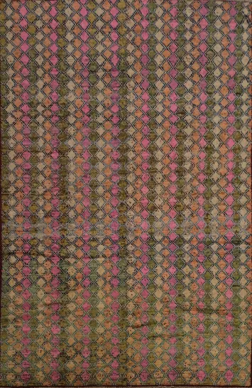 Handcrafted Moroccan Area Rug 9x12 with Bright Cheerful Diamond Patterns