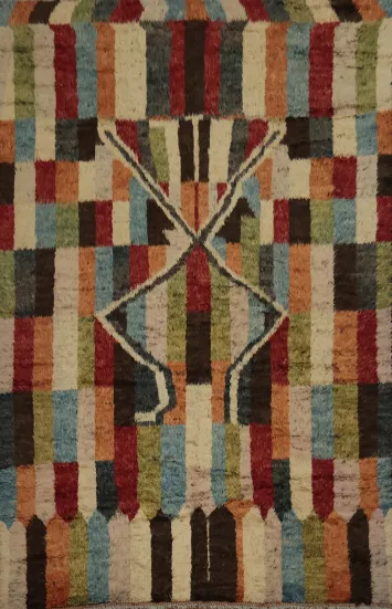 Dynamic Striped Moroccan Large Rug 12x17 with Eye-Catching Design