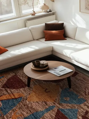 Artistic Moroccan Area Rug 8x10 in Earthy Tones for Cozy Spaces