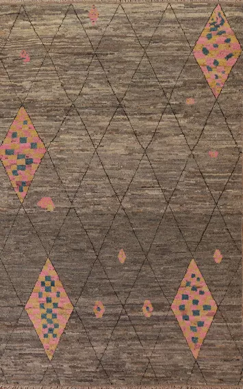 Trellis Wool Moroccan Area Rug 7x10