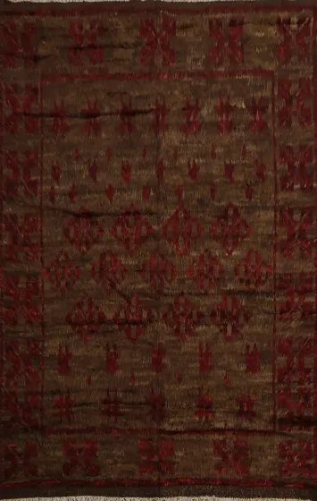 Rich Textures Brown and Red Moroccan Berber Area Rug 8x11