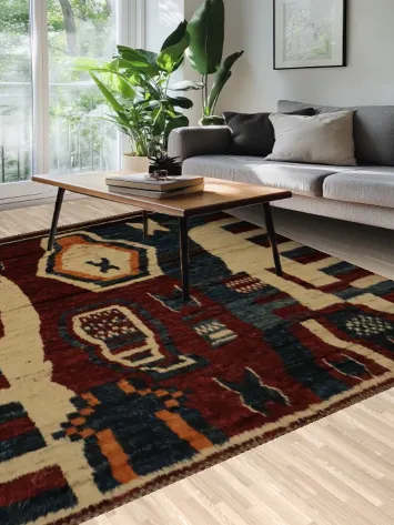 Handmade Moroccan Area Rug 8x10 with Unique Geometric Patterns