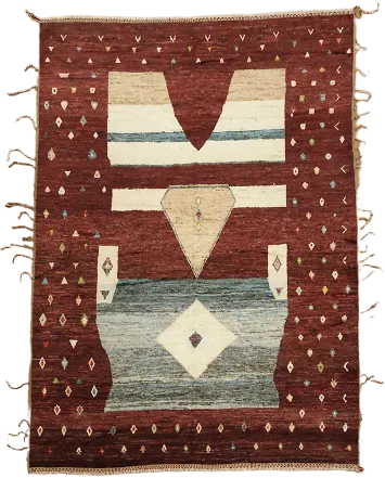 Artful Elegance: Unique Patterned Moroccan Rug with Subtle Color Hues 10x14