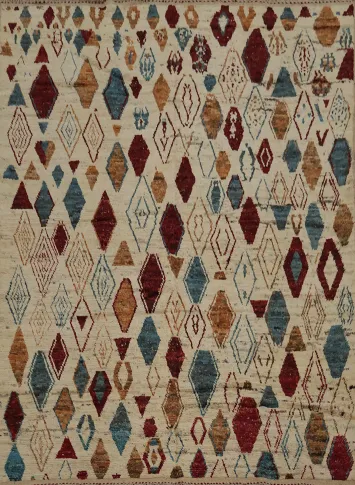Geometric Moroccan Square Area Rug 9x9