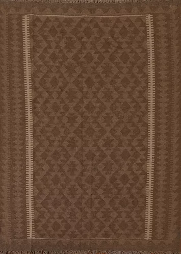 Brown Kilim Handmade Area Rug 5x6