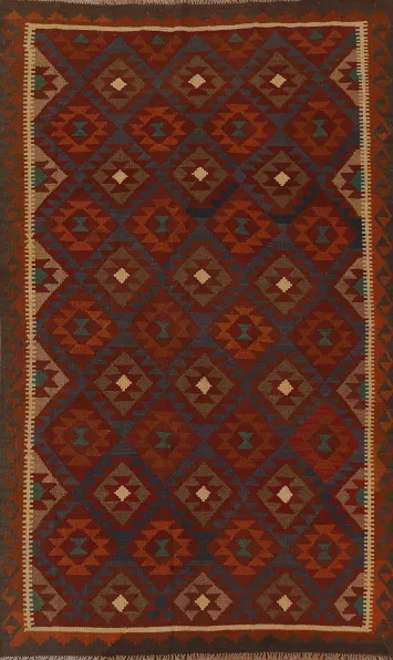 Geometric Kilim Oriental Wool Area Rug 5x8